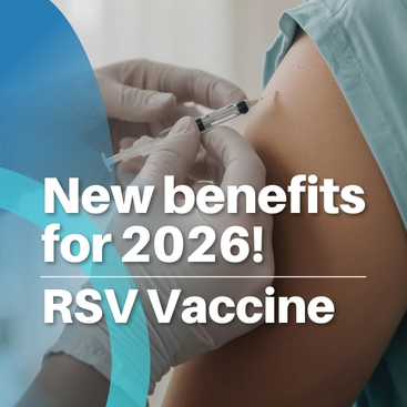 RSV vaccine injection shown in medical setting promoting new health benefits for 2026