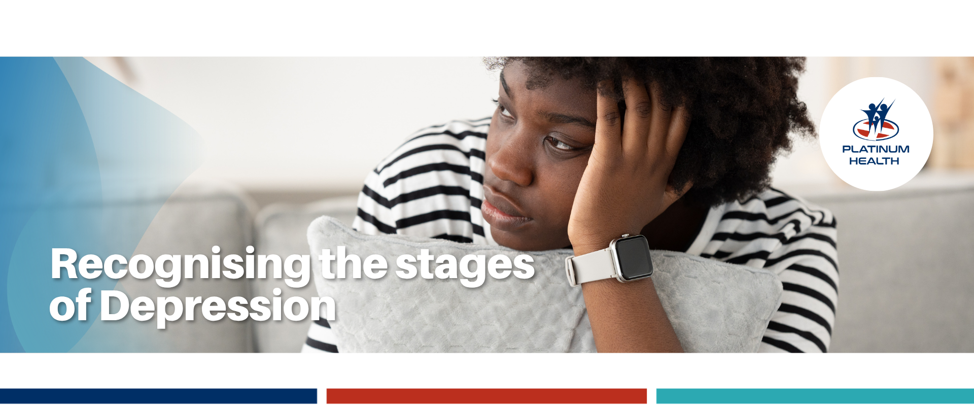 Woman looking down thoughtfully representing stages of depression mental health awareness