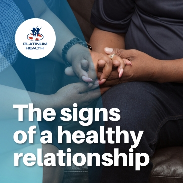 Platinum Health article on the signs of a healthy relationship featuring couple holding hands
