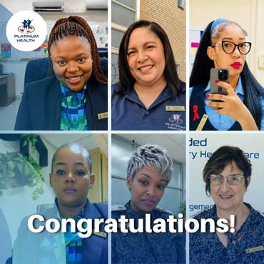 Platinum Health employees featured in a congratulations recognition collage