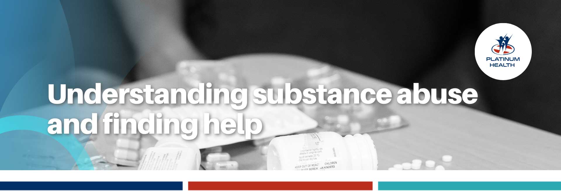 Substance abuse awareness banner with information about addiction support and recovery resources