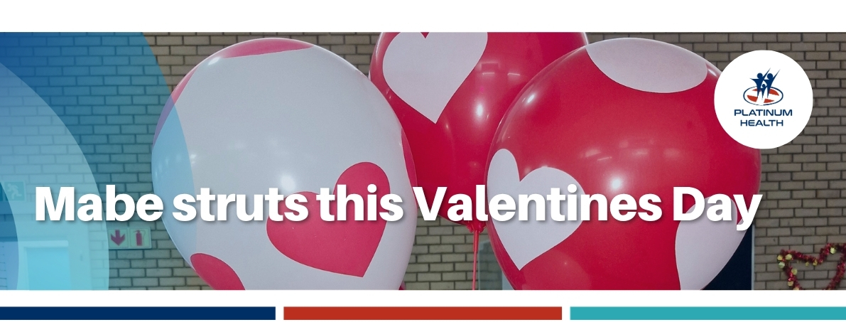 Mabe struts this Valentine’s Day celebration with heart-themed balloons at Platinum Health