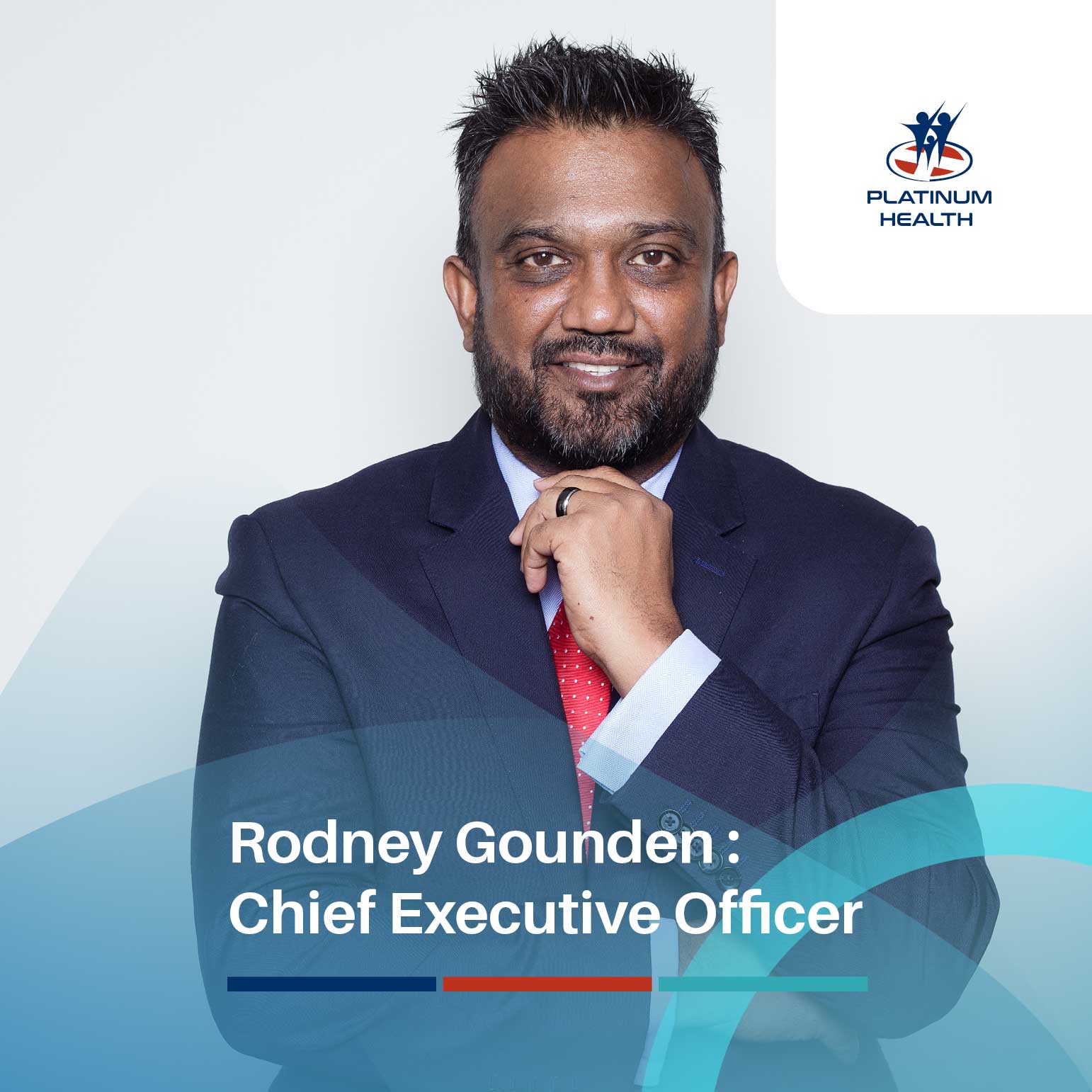 Rondey Gounden Chief Executive Officer professional portrait in suit at Platinum Health