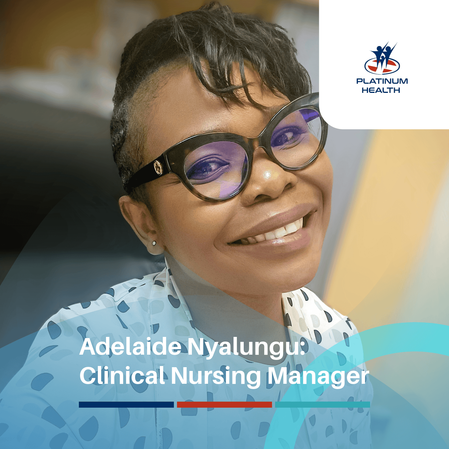 Clinical Nursing Manager Adelaide Nyalungu smiling portrait at Platinum Health